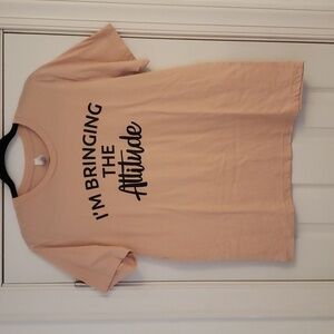 Womens Large I'm Bringing the attitude T-Shirt Pink